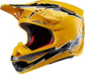 8300823-1414-xl Alpinestars Supertech S-m10 Ampress Helmet Blk/orange Glossy Xl