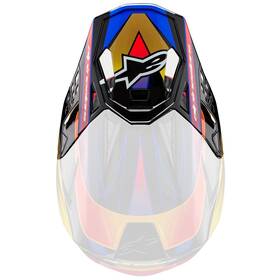 8981123-5938-os Alpinestars Visor For S-m10 Era Helmet - Gold Yellow/rio Red Glossy