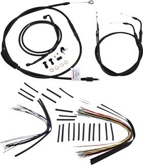 B30-1010 Burly Complete Black Vinyl Cables For 14 Inch Ape Hanger Handlebars