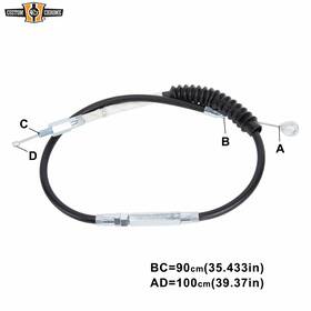 34001020 Custom Chrome 90cm Black Vinyl 35.5 Inch Clutch Cable Fit For Harley Sportster Iron 883 1200 11-15