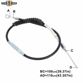 34001030 Custom Chrome 100cm Black Vinyl 39.3 Inch Clutch Cable Fit For Harley Sportster Iron 883 1200 11-15