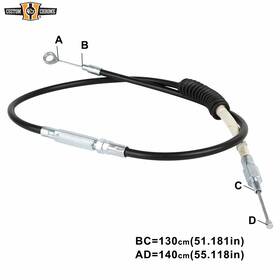 34001060 Custom Chrome 130cm Black Vinyl 51.2 Inch Clutch Cable Fits For Harley Sportster Xl883 1200 2002-14