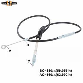 34001070 Custom Chrome 150cm Black Vinyl 59 Inch Clutch Cable Fit For Harley Sportster Xl883 1200 2002-2014