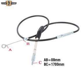 34001080 Custom Chrome 170cm Black Vinyl 67 Inch Clutch Cable Fits For Harley Touring Road King 2009-2020