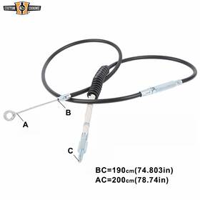 Custom Chrome 34001090 190cm Black Vinyl 74.8 Inch Clutch Cable Fits For Harley Road King Flhr 2008-2020
