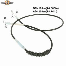 34001100 Custom Chrome 190cm Black Vinyl 74.8 Inch Clutch Cable Fit For Harley Touring Road King 2009-2013