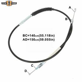 34001120 Custom Chrome 140cm Black Vinyl 55 Inch Clutch Cable Fit For Harley Sportster Xl883 1200 2011-2015