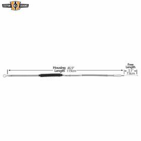34002050 Custom Chrome 120cm Stainless Clutch Cable Fit For Harley Road King Street Electra Glide 46.9 Inch