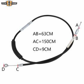 34002080 Custom Chrome Black Vinyl 150cm Clutch Cable Fits For Harley Sportster Xl883 Xl1200c 1986-2010