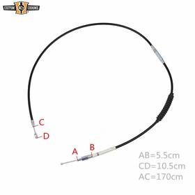 34002110 Custom Chrome 170cm Black Vinyl 67 Inch Clutch Cable Fit For Harley Electra Glide Road King 09-13