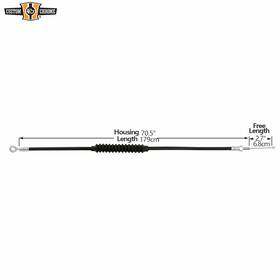 Custom Chrome 34003010 179cm Black Vinyl 70.5 Inch Clutch Cable Fits For Harley Flhr 1994-2020 Fxst 00-06