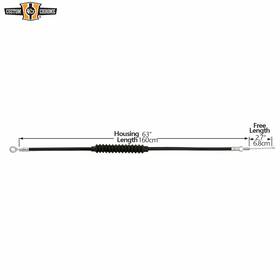 34005010 Custom Chrome 160cm Black Vinyl 63 Inch Clutch Cable Fit For Harley Flhr 1994-2020 Fxstd 2000-2006