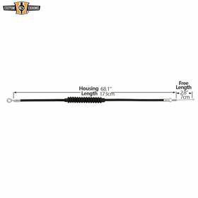 34008010 Custom Chrome 173cm Black Vinyl 68.1 Inch Clutch Cable Fit For Harley Touring Road King 1994-2020