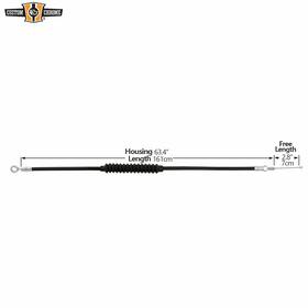 34010010 Custom Chrome 161cm Black Vinyl 63.4 Inch Clutch Cable Fit For Harley Flstc 2000-2006 Fxdx 1999-05