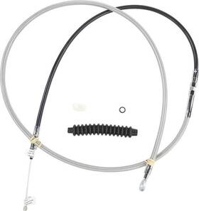 232853 Drag Specialties Braided Clutch Cable 76 Inch Clear Coated Harley Davidson