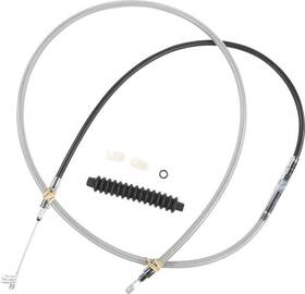 232854 Drag Specialties Braided Clutch Cable 78 Inch Clear Coated Harley Davidson