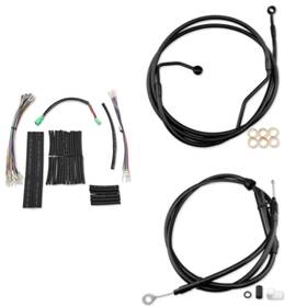 Fm-tghd-heck014-i-bk6 Httmt Black Extended Clutch Brake Cables For Harley Touring With Abs 2008-2013 14 Inch Apes