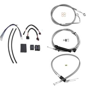 Fm-tghd-heck023-ii-cd6 Httmt Chrome 16 Inch Extended Clutch And Brake Line Kit For Harley Softail With Abs 2011-2015