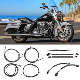 Ibhfxbdzx036 Ironbrotherhood Extended Clutch Brake Cable Kit For 2021-2022 Harley Road King Abs 14 Inch Handlebar