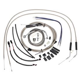 Ibhfxbdzx095 Ironbrotherhood Harley 14 Inch Bar Extended Throttle And Idle Brake Line Kit For Softail 11-15 N/abs
