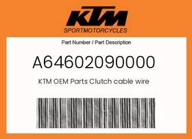 Ktm A64602090000 Genuine Clutch Cable Wire -