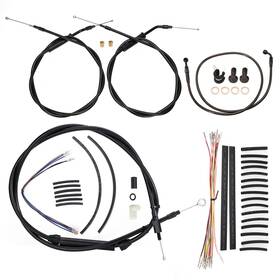 Mokfxbdzx059 Mokitdora Sportster 12 Inch Bar Brake Line Clutch Cable For 04-06 Xl 883 1200 No Abs Black