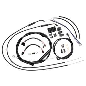 Mokfxbdzx077 Mokitdora Harley 12 Inch Handlebar Extended Throttle Brake Cable Kit For Softail 11-15 N/abs