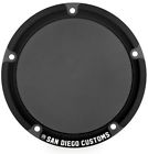 P-dc004blk San Diego Customs Logo Derby Cover Black Harley Davidson Softail
