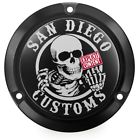 P-dce001blk San Diego Customs Ripper Derby Cover Black Harley Davidson Fxrt