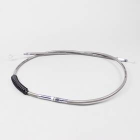 109001 Powerjames 67 Inch Chrome Stainless Steel Braided Clutch Cable For Harley Road King Glide