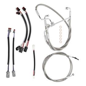 Sgwfxbdzx096 Steelthunor 14 Inch Handlebar Clutch Cable Kit For Harley Touring Road Street Glide 17-20 N/abs