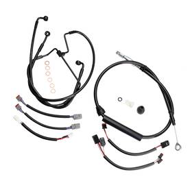 Sgwfxbdzx099 Steelthunor Harley Extended Clutch Brake Cable Kit For 12 Inch Bar Touring 2021-2023 Without Abs