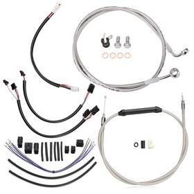 Sgwfxbdzx110 Steelthunor Harley 16-17 Softail Breakout Extended Clutch Brake Cable Kit For No/abs 16 Inch Bar