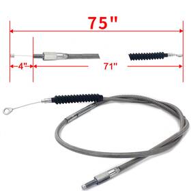 Hd-ccs-018 Tarazon 75 Inch Stainless Clutch Cable For Harley Flsts Flstc/road King Classic Flhrc/flstf
