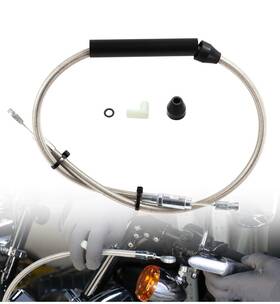 091940 Tigersgate 14 Inch Handlebar Clutch Line 43.5 Extended Steel Braid Fat Boy/silver