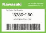 Kawasaki Genuine Holder,clutch Lever 13280-1160. Fixed Price $44.72.