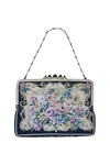 Mid Century Embroidered Floral Clutch Purse Evening Handbag 7". Fixed Price $29.60.