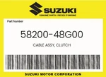 Suzuki Genuine Cable Assy, Clutch 58200-48G00. Fixed Price $84.56.