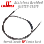 +11" Stainless Braided Clutch Cable For Harley 00-05 Dyna / 87-06 Softail Smoke. Fixed Price $61.95.