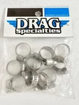 Drag Specialties DS2152 Stainless Steel Mini Hose Clamp 10-PACK 5/16 3/8". Fixed Price $10.00.