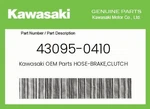 Kawasaki Genuine Hose-brake,clutch 43095-0410. Fixed Price $143.69.