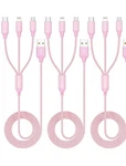 3PCS 36 Inch Pink 3-IN-1 Mf Typea Drag Three Micro-usb Charging Cable For Phone. Fixed Price $11.77.