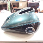 Harley 2001 Flhtcui Ultra Classic Electra Road Glide Black Suede Green Fuel Tank. Fixed Price $499.99.