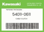 Kawasaki Genuine Cable-clutch 54011-0611. Fixed Price $28.13.