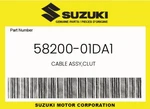 Suzuki Genuine Cable Assy,clut 58200-01DA1. Fixed Price $27.48.