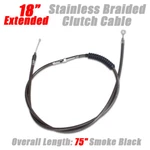 +18" Stainless Braided Clutch Cable For Harley 05-19 Sportster Xl 883 1200 Smoke. Fixed Price $61.95.
