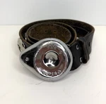 Vintage Leather Concho Belt With Chrome S&s Super Shovelhead Cover As Buckle, 34. Fixed Price $94.85.