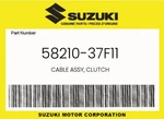 Suzuki Genuine Cable Assy, Clutch 58210-37F11. Fixed Price $37.82.
