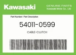 Kawasaki Genuine Cable-clutch 54011-0599. Fixed Price $29.49.