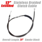 +12" Stainless Braided Clutch Cable For Harley 86-06 Sportster Xl 883 1200 Smoke. Fixed Price $69.95.